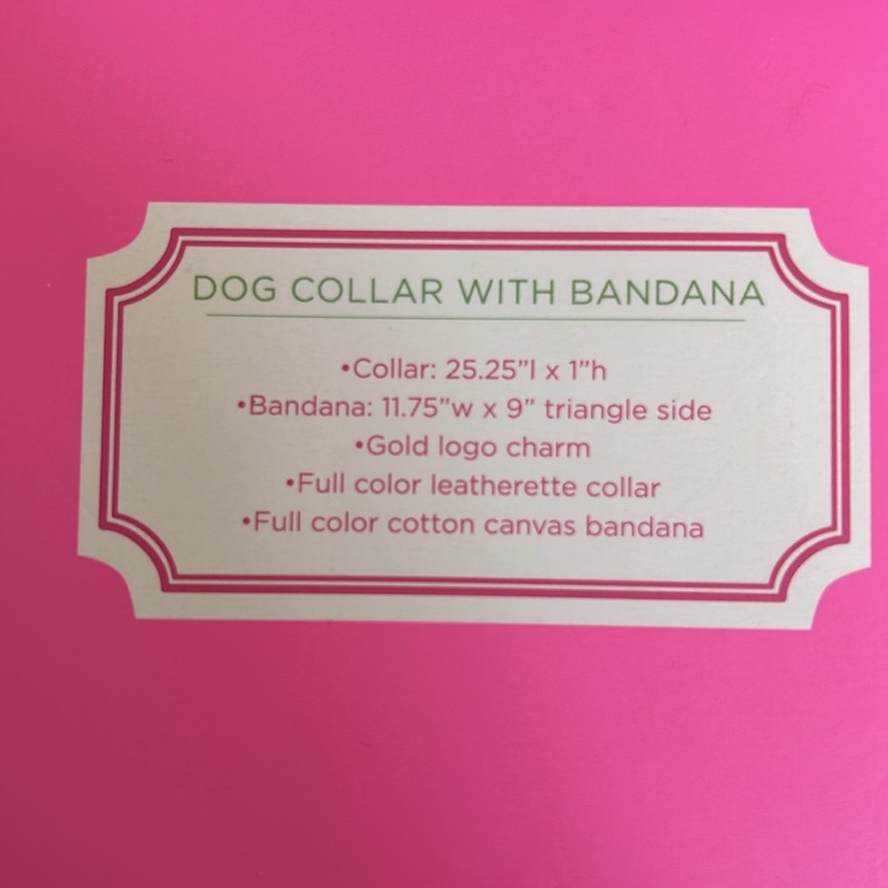Lilly Pulitzer Adjustable Dog Bandana Heavy Duty Leatherette Collar NWT - Picture 7 of 10